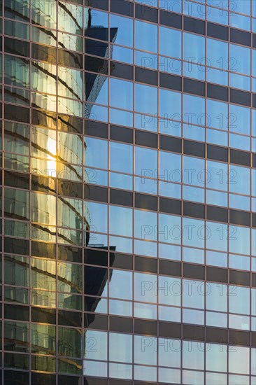 Andromeda Tower reflected in the Tech Gate Vienna building