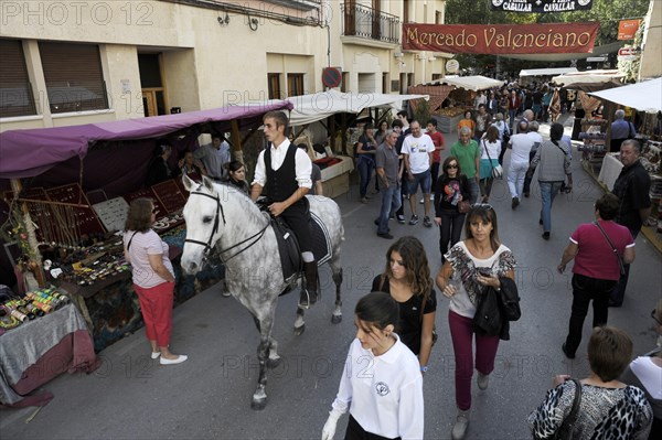 Rider on Andalusian horse at the annual All Saints Market in Cocentaina