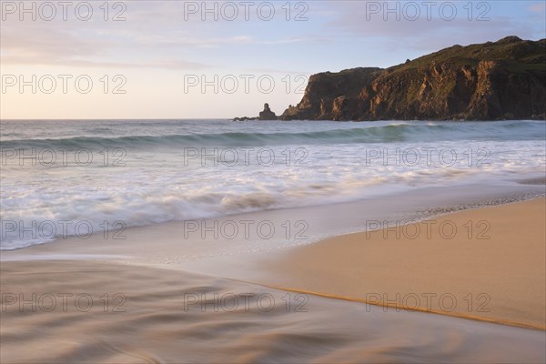 Beach and rocks in the evening light