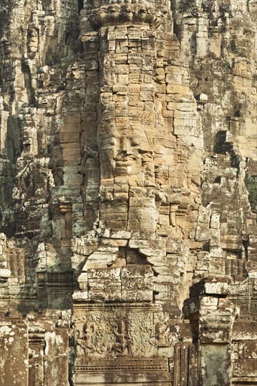 Stone face of Avalokiteshvara