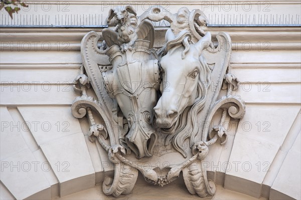 Horse sculptures at the former winter riding hall of the royal stables