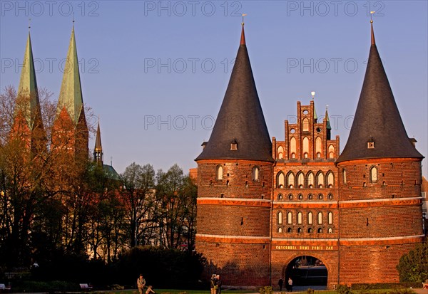 Holsten Gate with St. Mary's Church