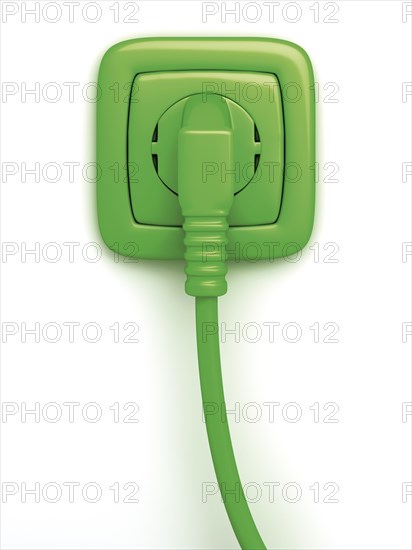 Green socket or power point with plug