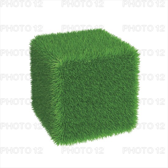Cube covered with grass