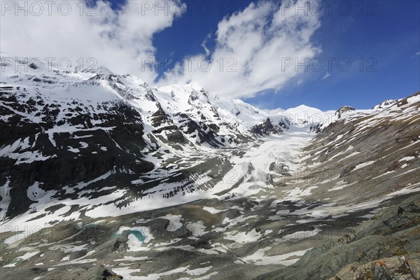 View from Kaiser-Franz-Josefs-Hoehe over Pasterze Glacier with Grossglockner Mountain