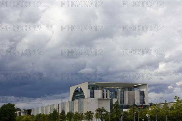 Dramatic sky over the Bundeskanzleramt or Chancellor's Office building