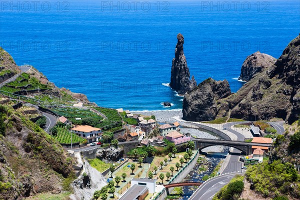 Ilheus da Rib rock formations on the cliff coast of Ribeira da Janela