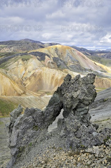 Lava formation in front of Brennisteinsalda Mountain