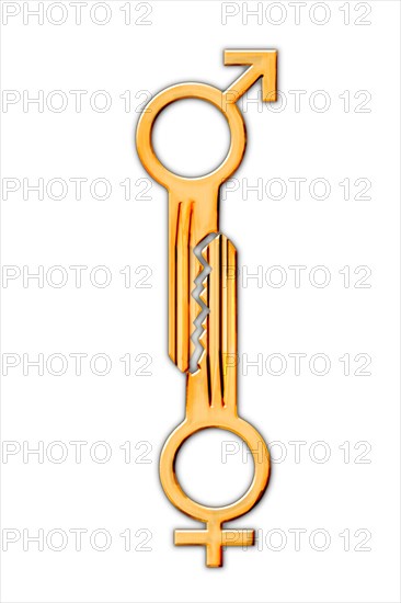 Keys with the symbols for Mars and Venus