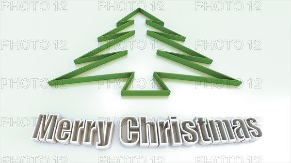 Christmas tree and the words 'Merry Christmas'