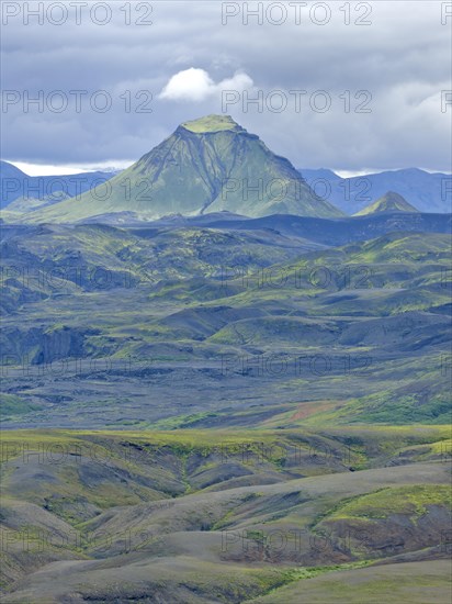 View from Mt Eggjar across the Emstrur lava desert to Hattafell
