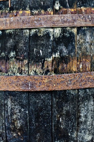 Weathered wine barrel