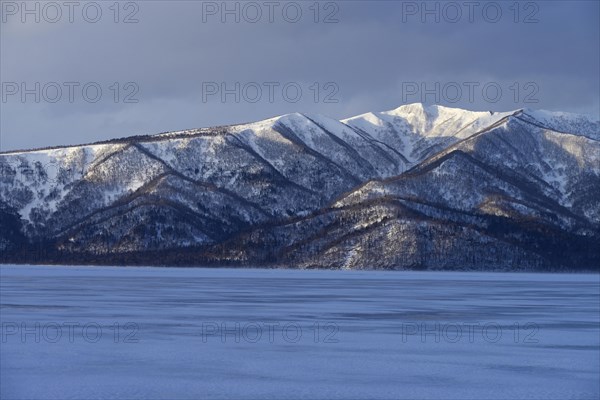 Evening mood at the frozen Lake Kussharo