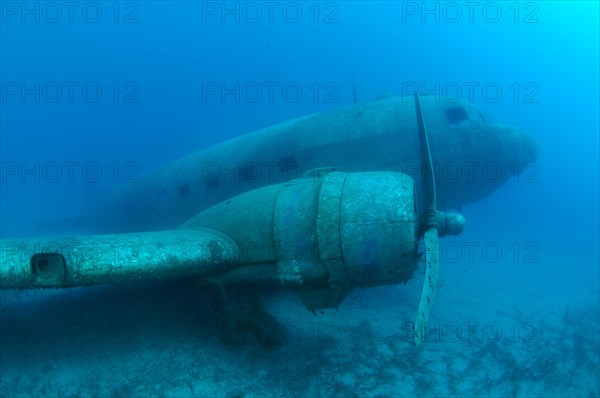 Plane wreck of a Douglas DC-3 Dakota in the Mediterranean Sea