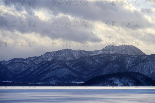 Evening mood at the frozen Lake Kussharo