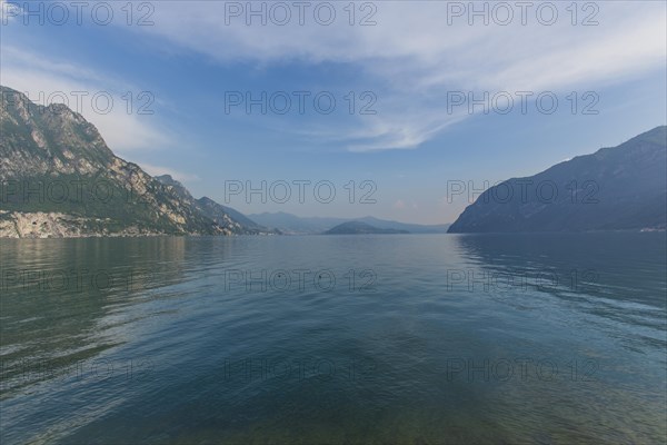 Lake Iseo or Lago d'Iseo with Monte Isola