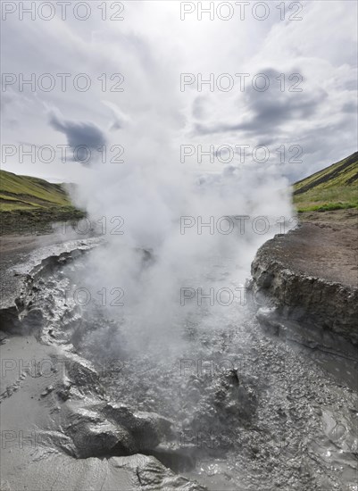 Hot mud spring in the Hengill geothermal area