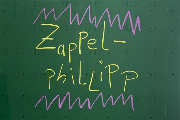 Zappelphillipp' written with chalk on a blackboard