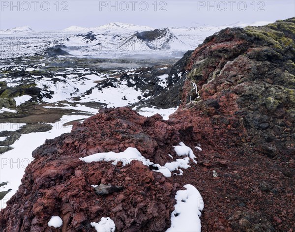 Lava formations in the thermal area of Leirhnjukur