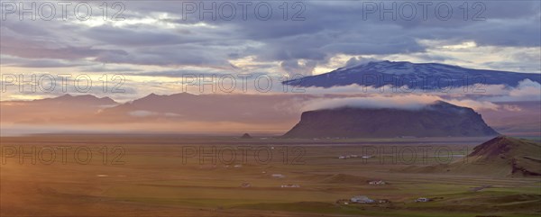 Eyjafjallajoekull at sunset