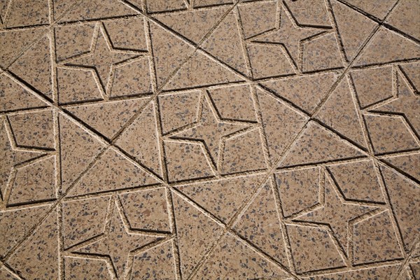 Ceramic tiles on a sidewalk