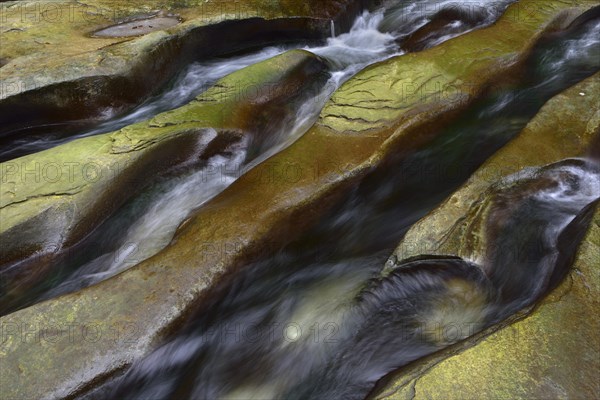 Rock gullies formed by water in the riverbed