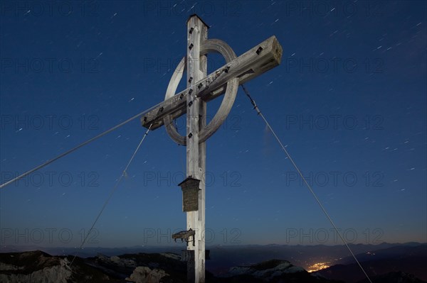 Summit of Mount Hochiss in the Rofan massif at night