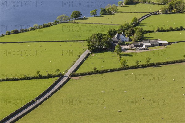 Farm on the shore of the lake of Crummock Water