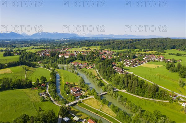 District Beuerberg with monastery and Loisach