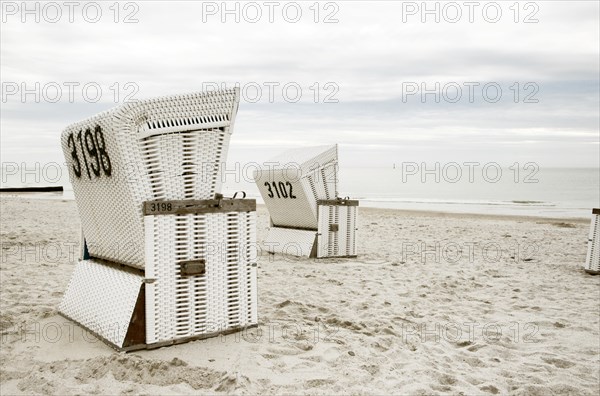 Beach chairs on the beach of Westerland