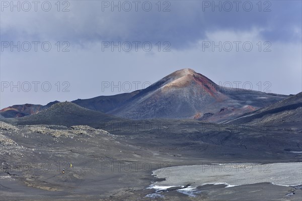 New crater of a volcanic eruption in 2010