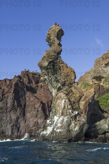 Praying Monk' rock formation at the lava coast