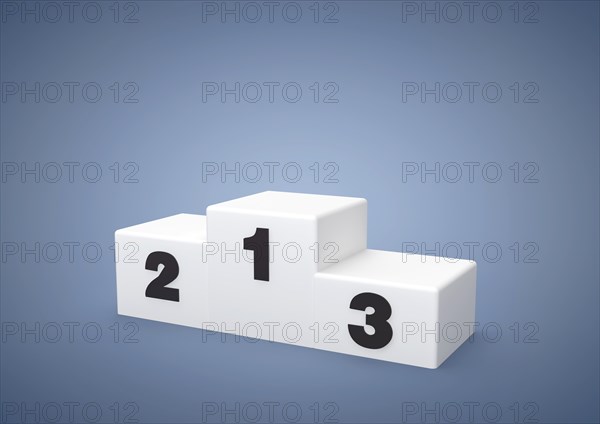 Empty podium with the numbers 1