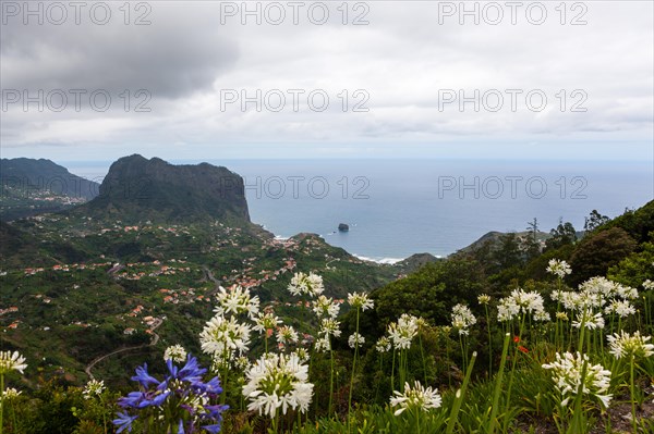 View over Faial towards Penha d'Aguia or Eagle Rock