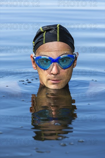 Triathlete in water