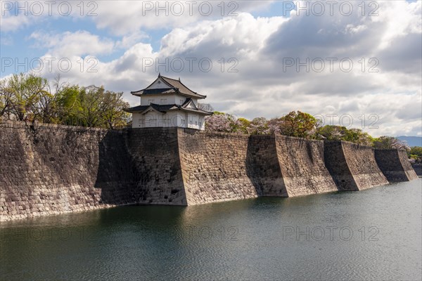 Osaka Castle with moat