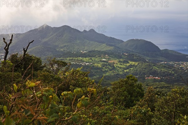 View towards Saint-Claude from La Soufriere volcano