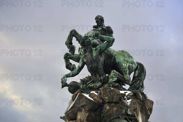 Centaur Fountain in winter