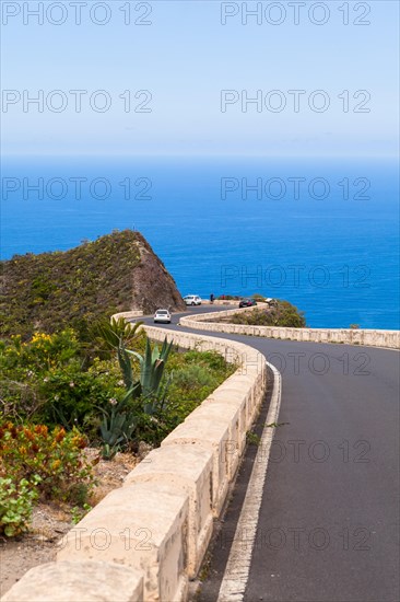 Winding mountain road in the Anaga Mountains near the village of Taganana