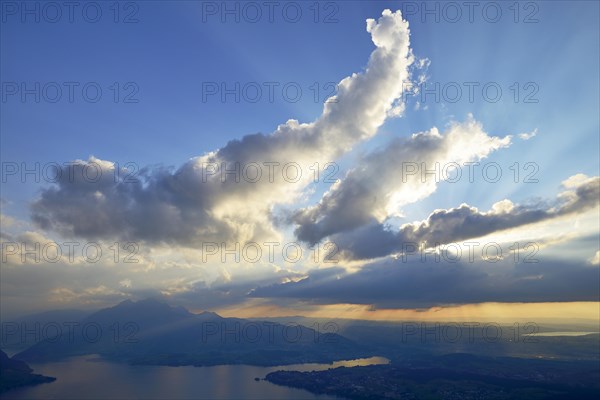 Atmospheric clouds above Lake Lucerne