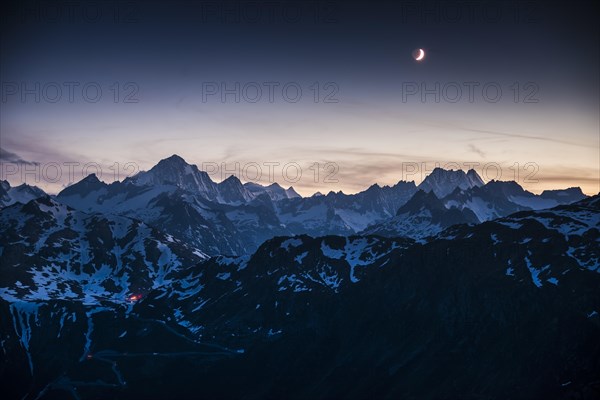 View from Furka Pass of Grimsel Pass