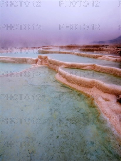 Travertine terrace formations