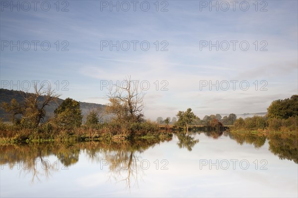 Backwater of the Altmuehl River in autumn