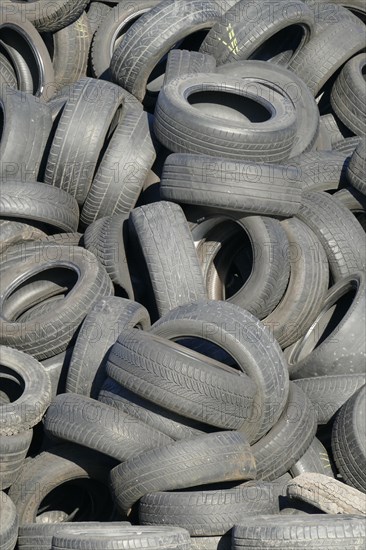 Old car tires in a heap