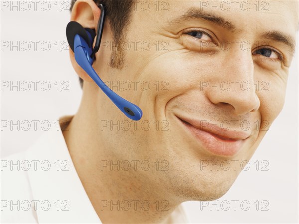 Man wearing a headset