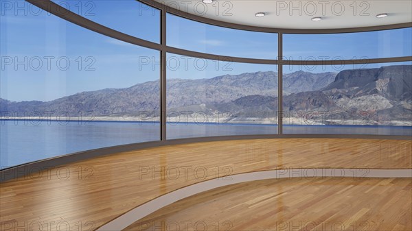 Empty room with a sea view