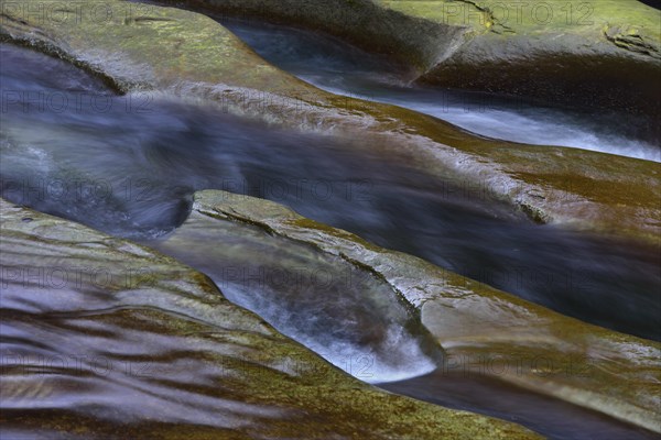 Rock gullies formed by water in the riverbed