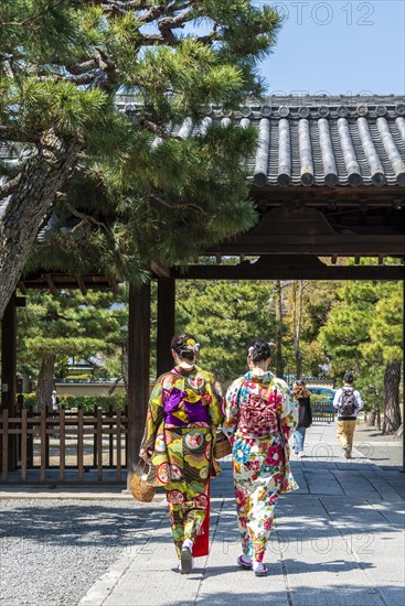 Japanese women dressed with kimono