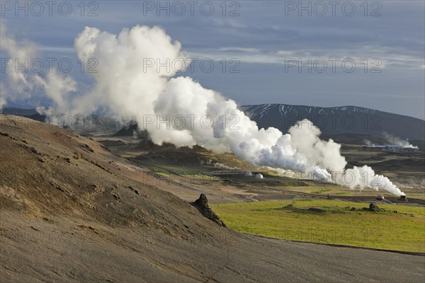 Steam column in geothermal area