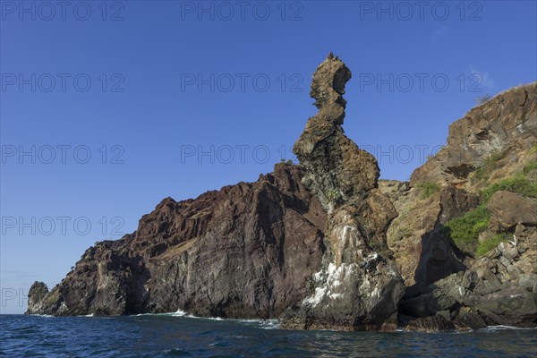 Praying Monk' rock formation at the lava coast